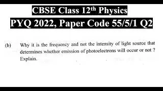 Why it is the frequency and not the intensity of light source that determines whether emission of ph