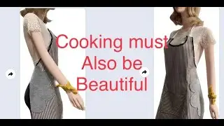 Charming bib, beautifying a woman when cooking. Simple - save money