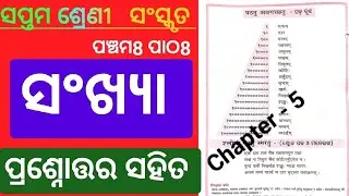 Class 7 Sanskrit Chapter 5 Question Answer l 7th Class Sanskrit Chapter 5 Question Answer l Sankhya