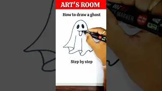 How To Draw A Ghost For Halloween #shorts #youtubeshorts #artsroom