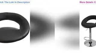 Top [US-W]New fashioned Round Cushion Computer Chair Bar Stool Black
