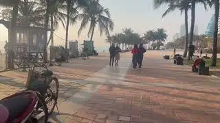 Morning workouts Da Nang Beach, Vietnam