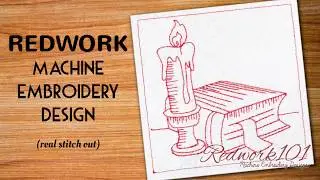 Bible and Candle | Redwork Embroidery Designs