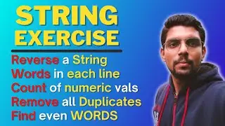 Reverse a string, Remove duplicates from string, Count words in each line | if else exercise Python