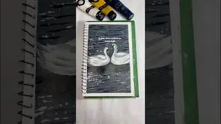 Easy swan painting 🦢 #lovestory #water #swans #shortvideo #arttherapy