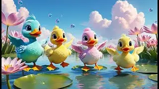 Five Little Ducks in Rainbow Pond | Popular Nursery Rhyme | Educational Kids Songs