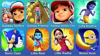 Subway Surfers,Subway Surfers City,Little Krishna,Sonic Dash,Little Ram,Little Radha,Minion Rush