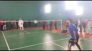 playing with t.s.singh Dev ji, in the occasion of opening our new badminton hall