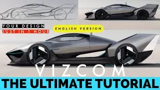 🟣 VIZCOM Car Design MADE EASIER AND FASTER sketch + Vizcom + Photoshop