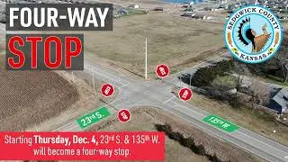 The intersection at 135th St. W. and 23rd St. S. will become a four-way stop.