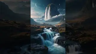 Ethereal waterfall landscape, celestial world #aiart #aiartcommunity #ethereal  #natureshorts #art