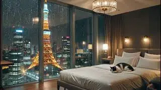 Rainy Night in Paris is so Sparkling - Heavy Rain and Rolling Thunder Sounds