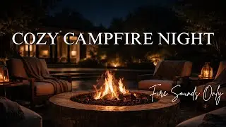 Cozy Campfire Night | Fire Sounds Only (2 Hours)