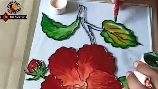 Glass Painting & Decoration Double colours shading with milky white colour.tutorial