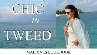 Blue tweed jacket outfit | Dressarte Paris lookbook | Sun Siyam Maldives