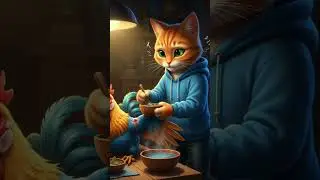 a cat helps a chicken that was hit by a motorbike #shorts  #cat #cute