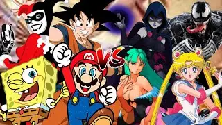 MUGEN Request 826: Mario, Goku, Harley Quinn, SpongeBob VS Morrigan, Venom, Raven, Sailor Moon