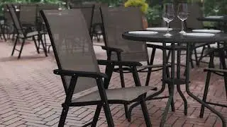 American Gaming Supply Paladin Brown Outdoor Folding Patio Sling Chair