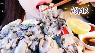 ASMR ABALONE SASHIMI + RAW OYSTER 전복회 + 생굴 ASMR NO TALKING EATING SOUNDS MUKBANG