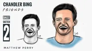 Chandler Bing Digital Art Portrait Drawing | FRIENDS Matthew Perry | Daily Sketch 2| #Shorts | Ameya