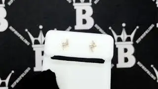 Lightning Bolt Diamond Earrings .10cttw 10K Yellow Gold | Real Hip Hop Jewelry