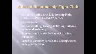 Rules for Fighting with your partner- Relationship Fight Club