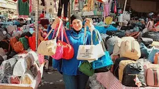 اكتشفت اشيك وأرخص فرشه شنط فى العتبه🥰95جنيه❤️اغلى حاجه120ج💥فيها كل الترندات💃فرشه ابو ياسين👌