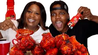 2X NUCLEAR SPICY CHICKEN WINGS CHALLENGE *MUKBANG* | @fanniev601