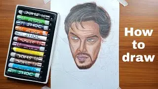 How to draw Dr Strange with oil pastel | timelaps