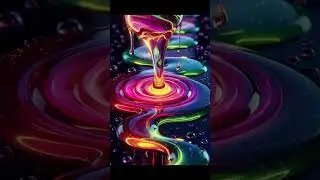 🌈 Neon Liquid Ripple ASMR | Hypnotic Honey Glow  #asmr #relaxingsounds #crystalcutting #satisfying
