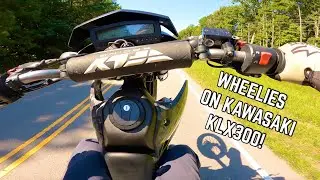 WHEELIES On Kawasaki KLX300 Dual Sport!