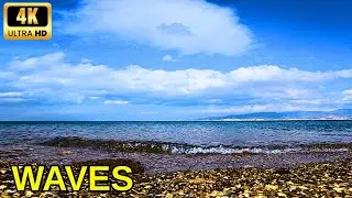 Calm Ocean Waves | Relaxing Sea Sounds & Soft Music | 4K | Fixed Camera