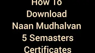 How to download Naan Mudhalvan Certificate s