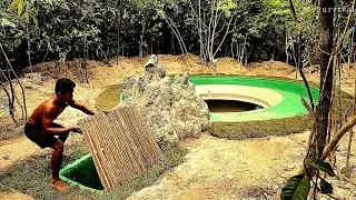 60Days Building an Underground Temple House with Secret Swimming Pool | Full By@MrSurvival7