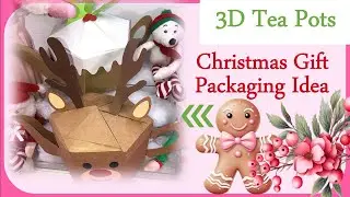 🎁NEW GIFT PACKAGE IDEA🤶🏻3D REINDEER TEA POT GIFT WRAP IDEA🎁SWEET CHRISTMAS GIFT WRAP IDEAS🎅