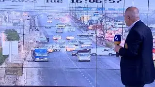 حادث تضمن اكثر من عشر مركبات بسبب منطقة زلقة في جسر الدورة السريع اثناء الامطار