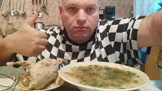 МУКБАНГ суп из перепелов/ОБЖОР рыбный пирог и блины