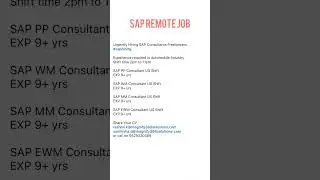 SAP JOBS - Remote