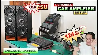 Budget 4 - Channel Car Amplifier Sound Set up - Using HP 750 watts PSU - Easy Demo & Power Test