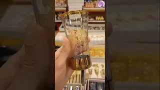 Fancy stylish golden Glasses set #viral #beautiful #glassset #trending #glassware #kitchendecor