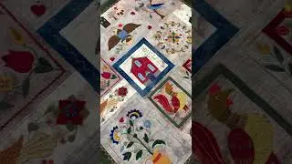 From Grandpa&rsquo;s Trunk | 40&rdquo; x 40&rdquo; wool appliqu&eacute; wall quilt #embroidery #woolapplique #wool