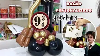 HARRY POTTER | arranjo de balão personalizado do harry potter centrinho de mesa passo a passo
