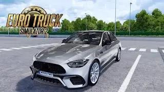 Mercedes Benz C Class AMG C43 2024 - Euro Truck Simulator 2 [POV Wheel Game Play]