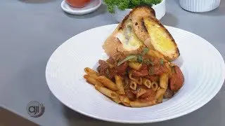 Receta Ají: Plumas con salsa de salchichas Kiener