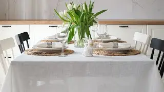 Leinen Tischdecke - Schnell und einfach den Tisch zu Ostern dekorieren!