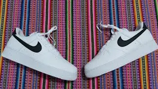 Nike Air Force 1 '07 Low - White Black Pebbled Leather