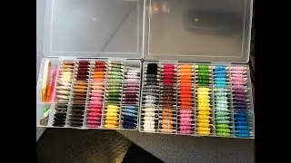 Floss Organizer Storage Box With 18 Compartments & 100 Bobbins, Clear, 10.5