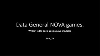 Data General NOVA games.