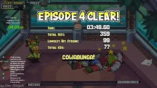 Teenage Mutant Ninja Turtles: Shredder's Revenge - Episode 4, speedrun, 3:49.605 as Mikey