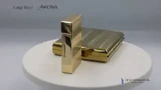 Pakketilbud med Luigi Ricci jet lighter af Derui Guld + Jean Claude cigaretetui guld